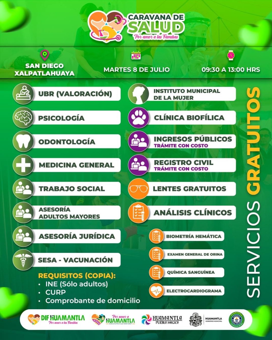 Lleva SMDIF Huamantla Caravana de Salud y Servicios a San Diego Xalpatlahuaya