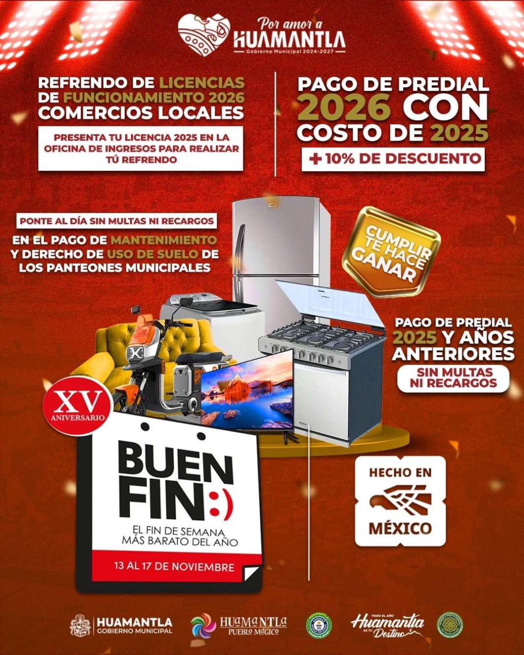 AYUNTAMIENTO DE HUAMANTLA INVITA A PARTICIPAR EN EL BUEN FIN 2025 CON DESCUENTOS Y PREMIOS PARA LA CIUDADANÍA