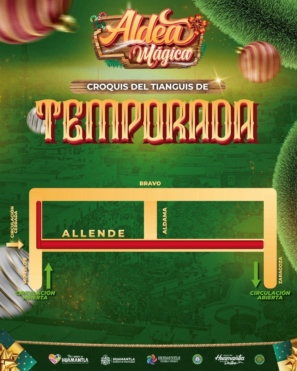 GOBIERNO DE HUAMANTLA ANUNCIA MEDIDAS VIALES POR TIANGUIS DE TEMPORADA NAVIDEÑA