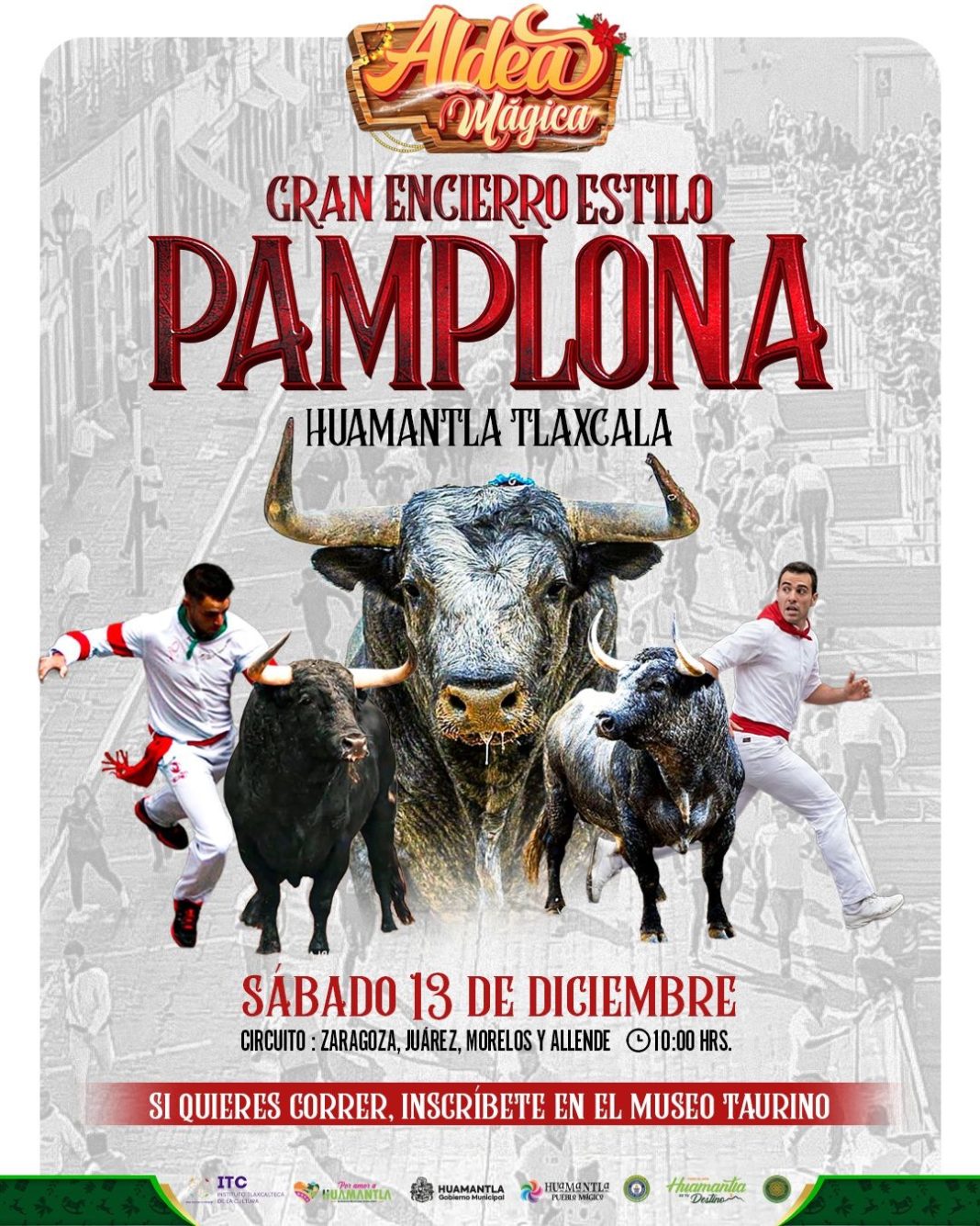 Huamantla invita al Gran Encierro Estilo Pamplona como parte de la Aldea Mágica Huamantla