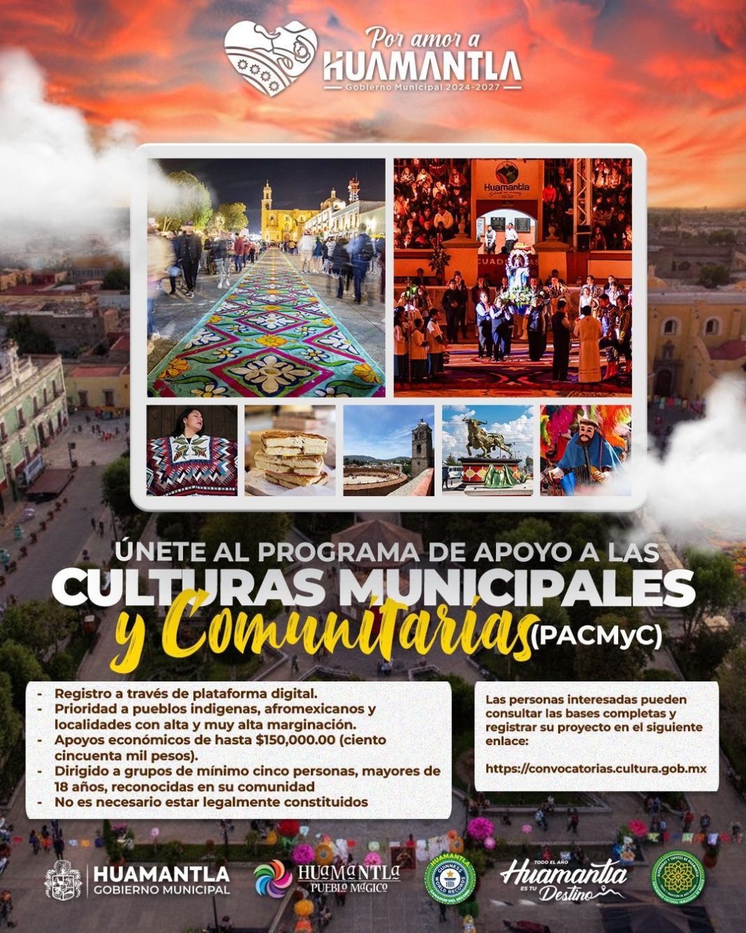 CONTINÚA ABIERTA LA CONVOCATORIA PACMYC 2026, HUAMANTLA LLAMA A PRESENTAR PROYECTOS CULTURALES COMUNITARIOS