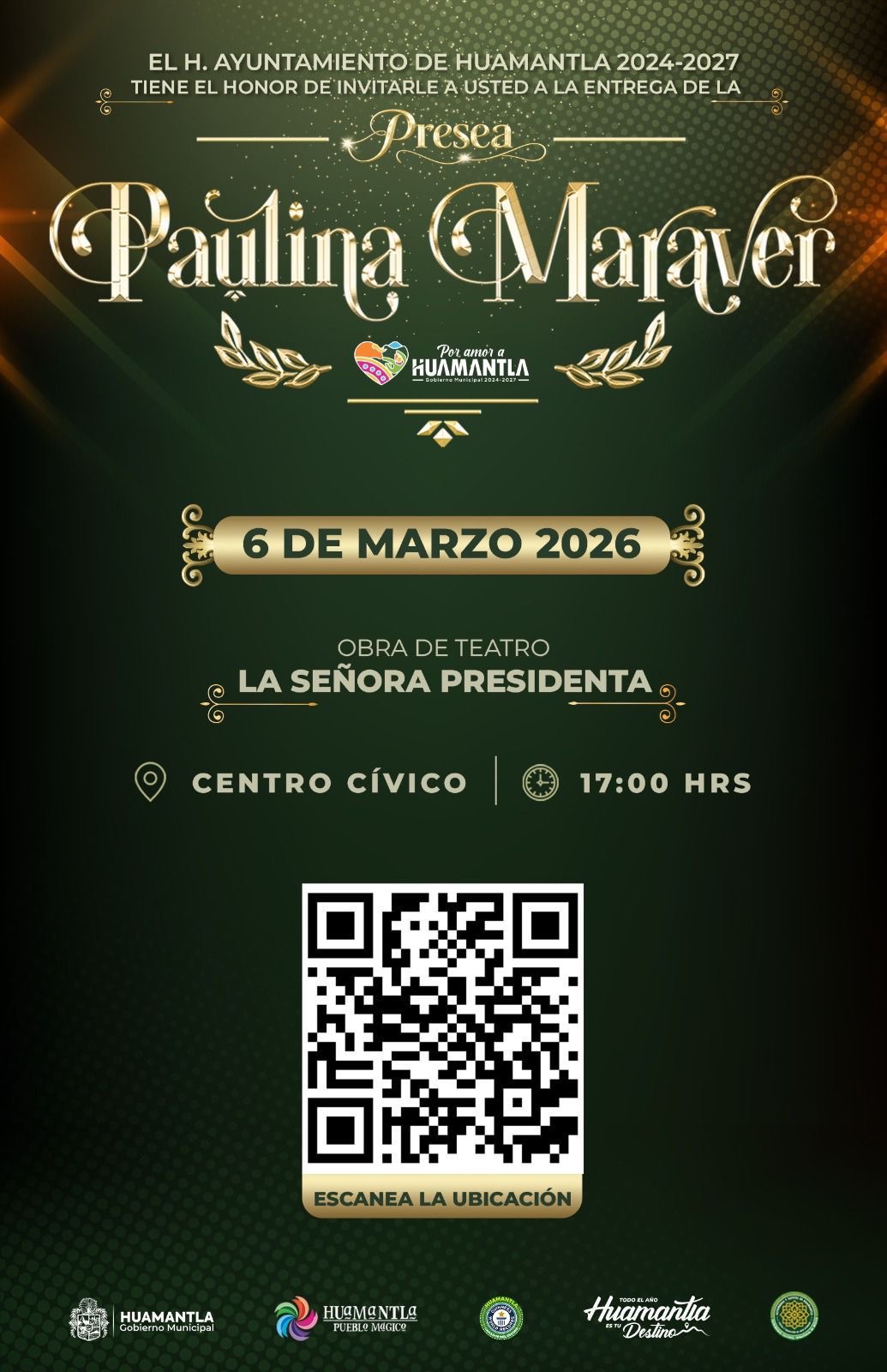 HUAMANTLA CONMEMORARÁ EL DÍA INTERNACIONAL DE LA MUJER CON LA ENTREGA DE LA PRESEA “PAULINA MARAVER”