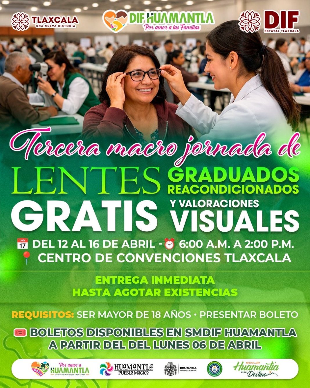 GOBIERNO MUNICIPAL DE HUAMANTLA IMPULSA ACCESO A LA SALUD VISUAL CON ENTREGA DE LENTES GRATUITOS