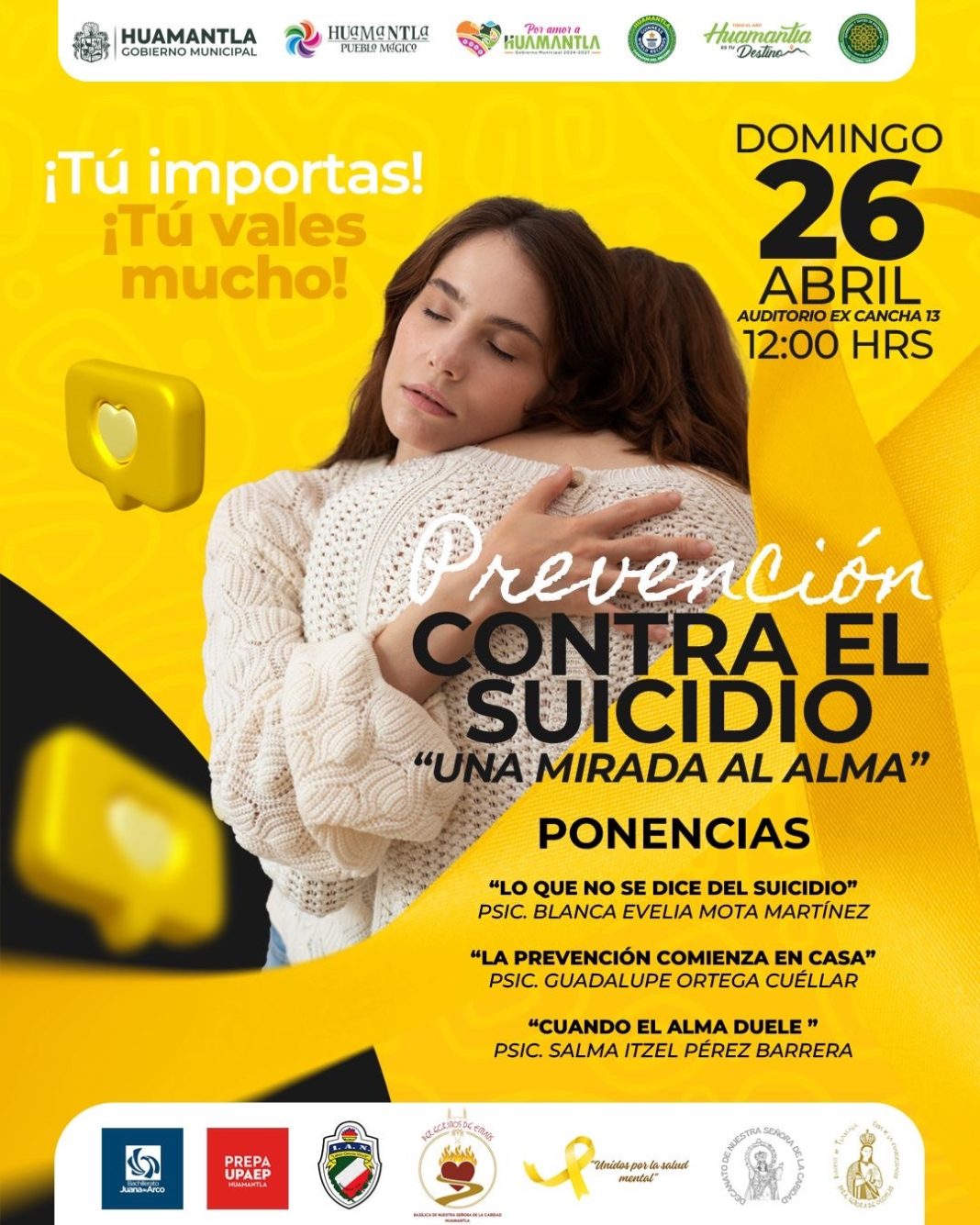 HUAMANTLA PROMUEVE LA SALUD MENTAL CON JORNADA DE PREVENCIÓN DEL SUICIDIO