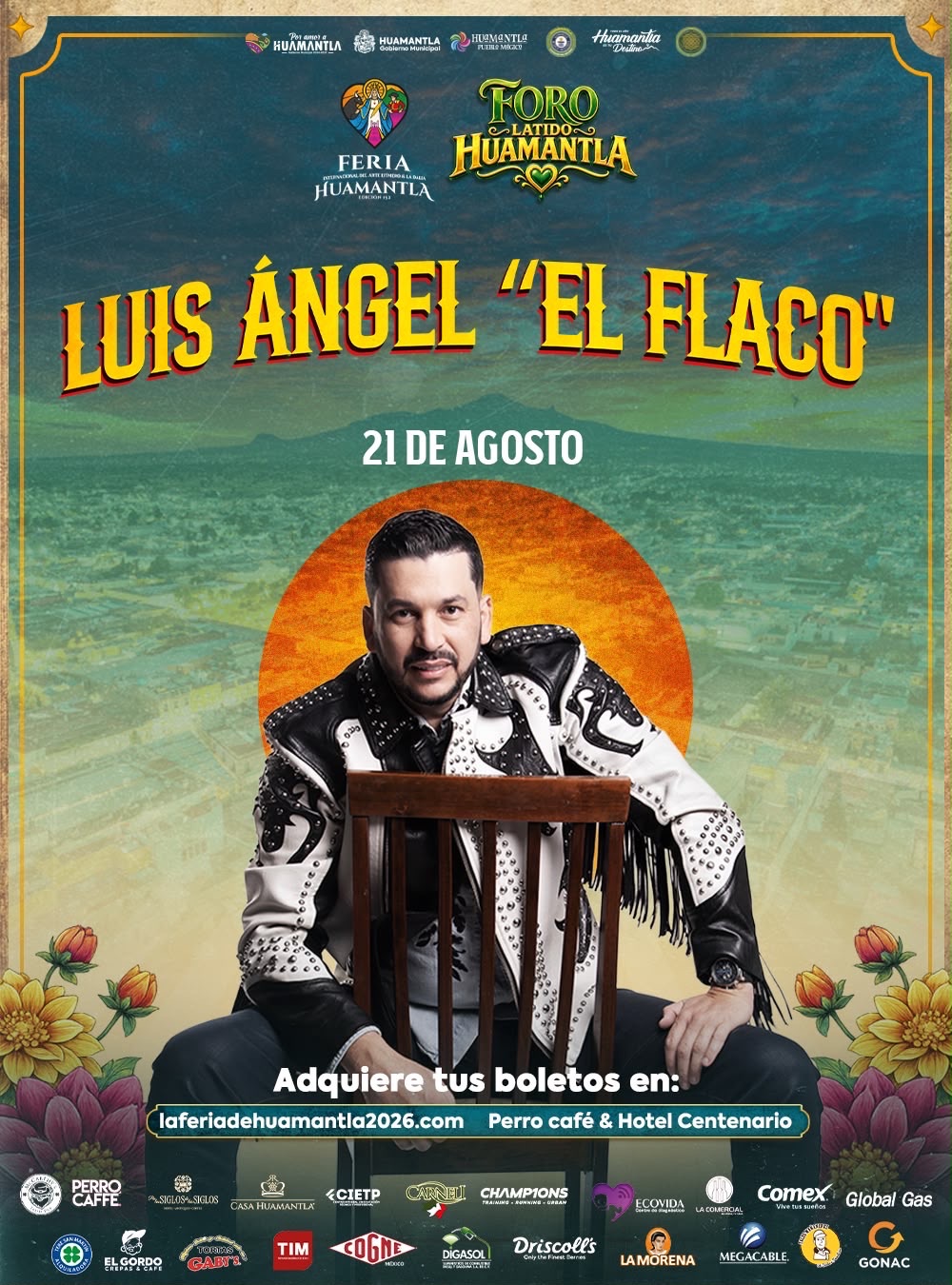 LUIS ÁNGEL “EL FLACO” LLEGARÁ A LA FERIA INTERNACIONAL DEL ARTE EFÍMERO Y LA DALIA HUAMANTLA 2026