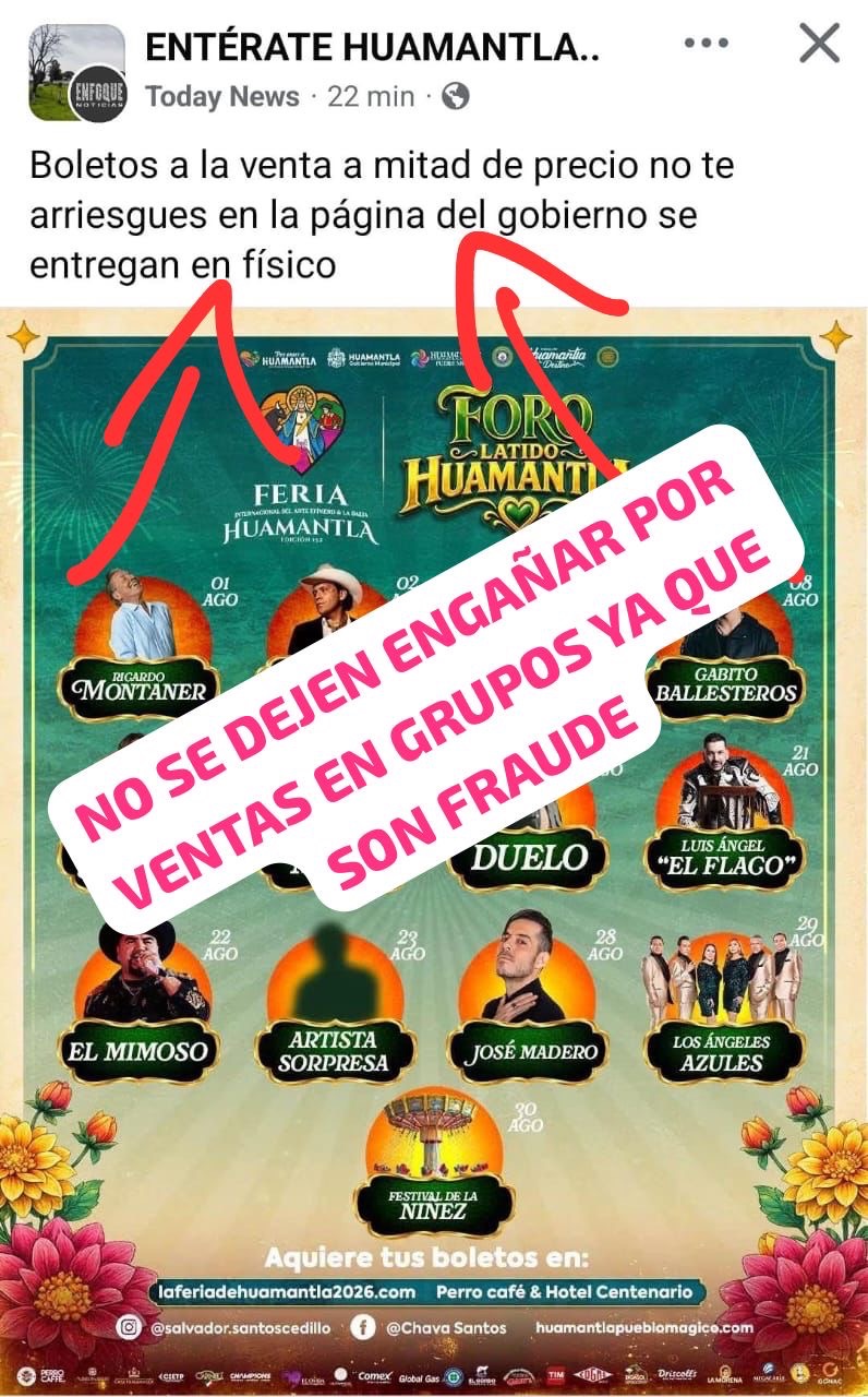 Gobierno Municipal de Huamantla exhorta a adquirir boletos de la feria únicamente en los puntos oficiales