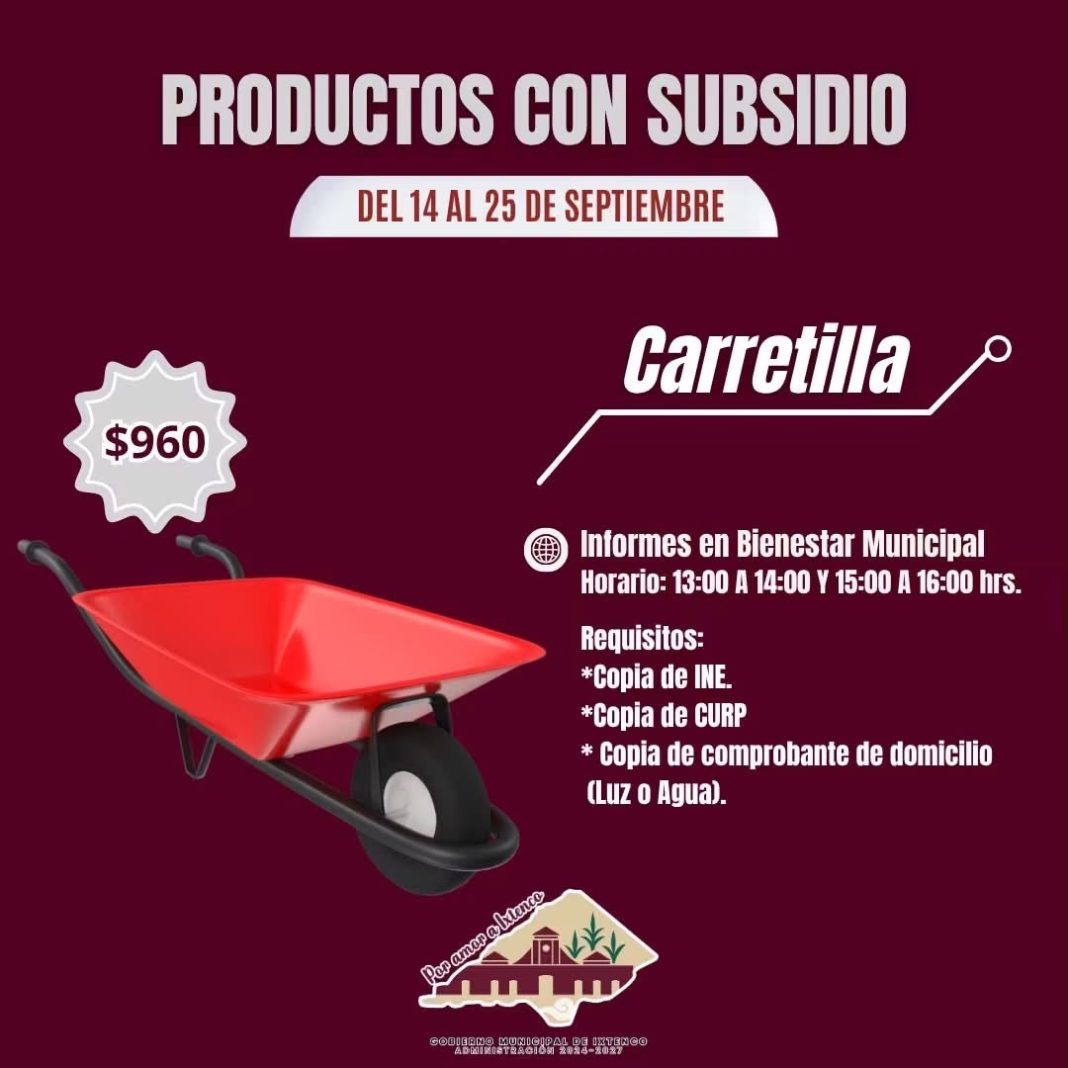 ÚLTIMOS DÍAS PARA APROVECHAR LA CONVOCATORIA DE PRODUCTOS SUBSIDIADOS EN IXTENCO